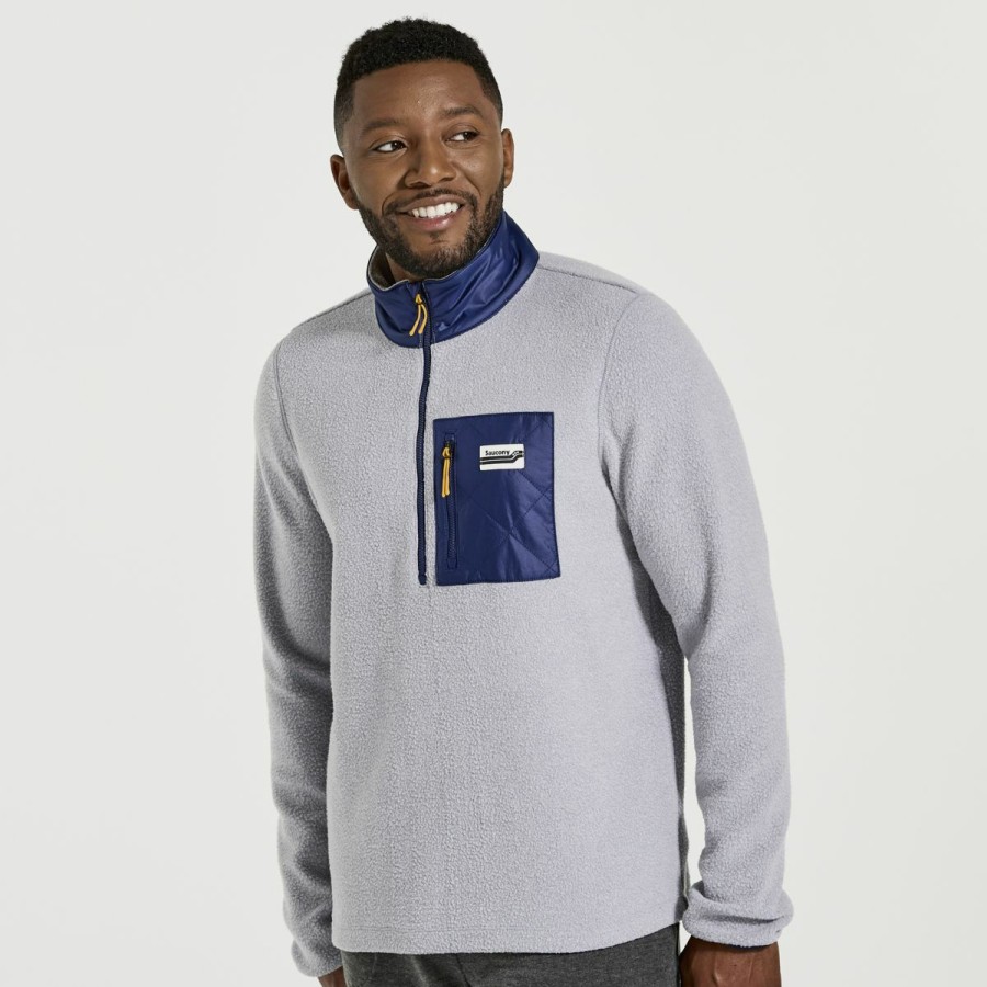 Clothing * | Saucony Crazy Deals Men'S Rested Sherpa 1/4 Zip