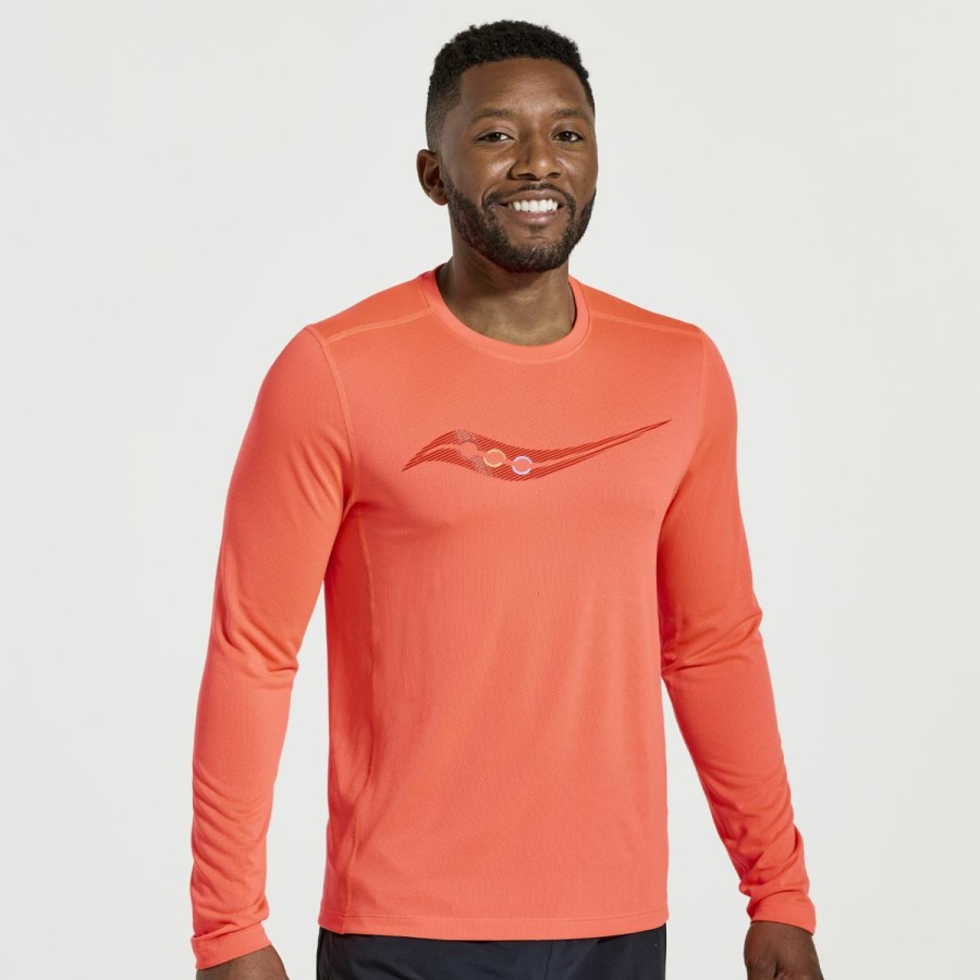 Clothing * | Saucony Exclusive Men'S Stopwatch Graphic Long Sleeve