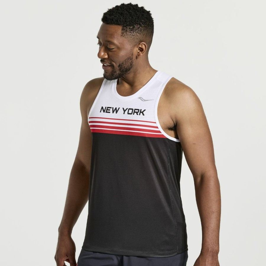 Clothing * | Saucony Less Expensive Men'S Nyc Stopwatch Singlet