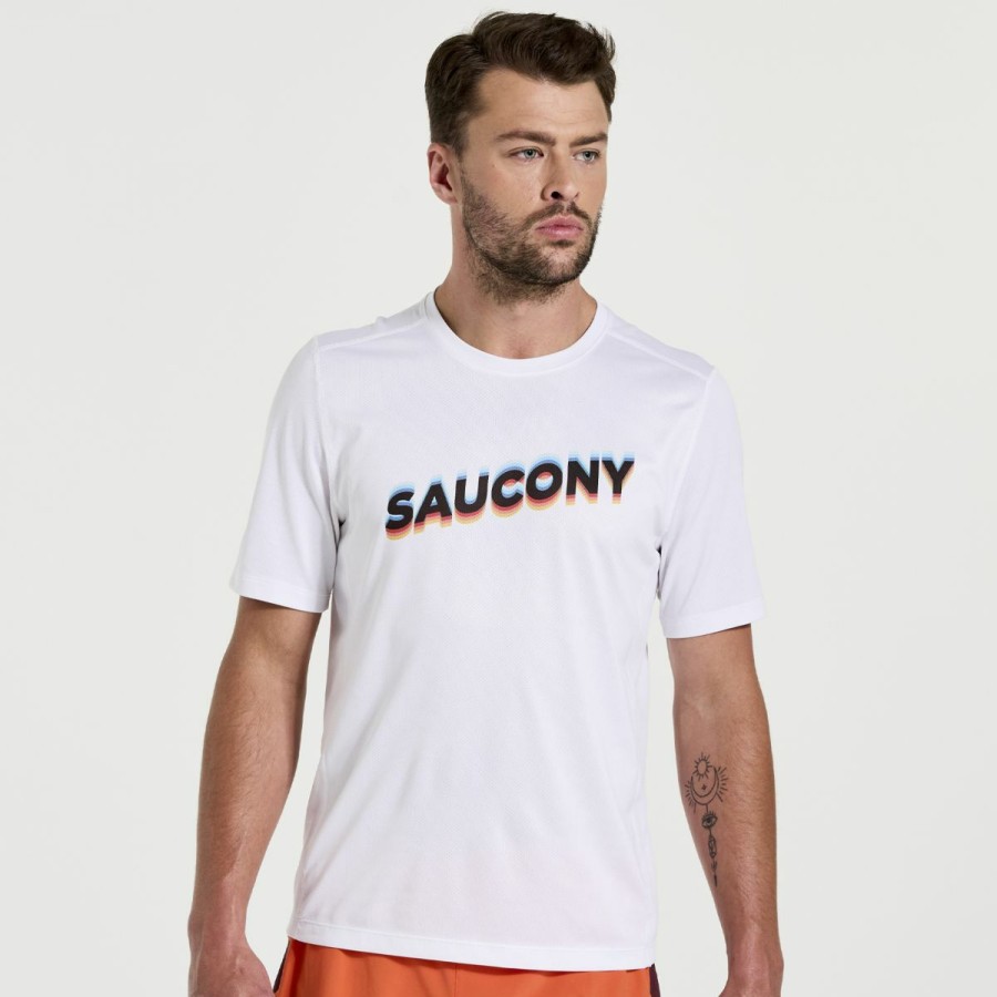 Clothing * | Saucony Best Sellers Men'S Stopwatch Graphic Short Sleeve